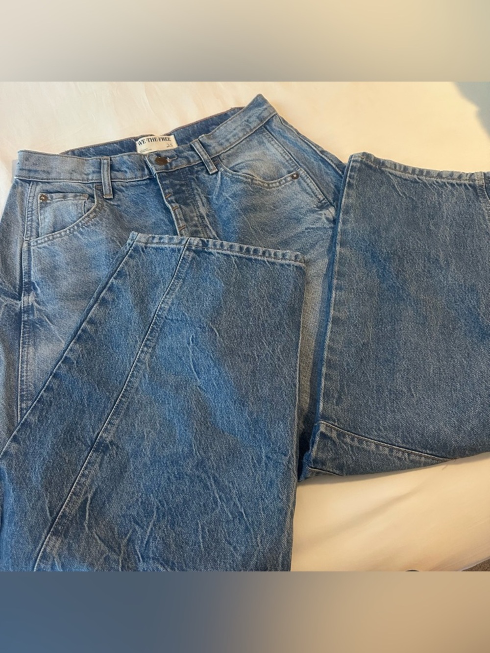 We The Free/Free People Good Luck Mid-Rise Barrel Jeans